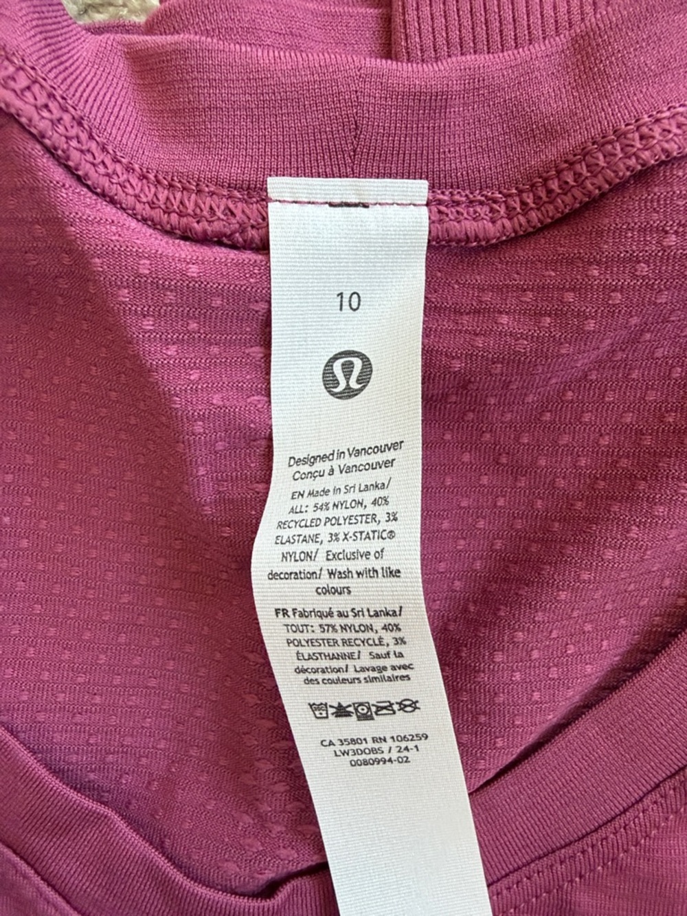 🍋 Lululemon Swiftly Tech Long Sleeve 2.0 Race/waist Length Washed Mauve size 10 - Picture 5 of 6